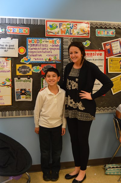 Gerardo Gomez with his teacher