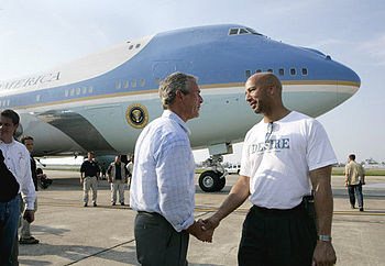 U.S. President George W. Bush and Nagin meet t...