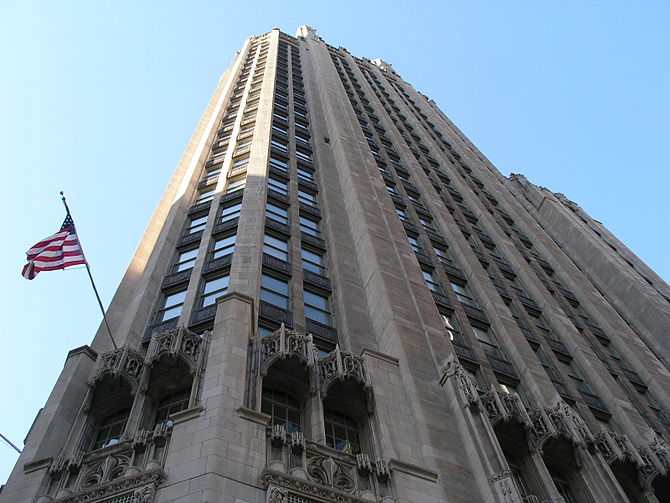 The Tribune Tower in Chicago.
