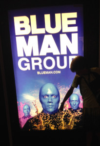 Blue Man Group poster on board the norwegian Epic