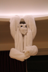 The staff on the Norwegian Epic goes out of its way to create daily animal figures out of towels for the children