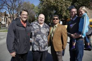 State Sen. Steve Landek, Cicero President Larry Dominick, Cicero Township Democratic Committeeman Charlie Hernandez and State Senator and Illinois Treasurer Candidate Mike Frerichs at the 2014 Houby Day Parade in Cicero