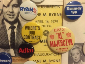 Pass to attend the April 16, 1979 inauguration ceremony for Jane M. Byrne. Copyright 2014 Ray Hanania. All rights reserved. Permission to republish with full credit to Ray Hanania and Illinois News Network www.IllinoisNewsNetwork.com