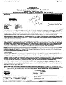 One of the many letters Donna Nagel has received from the Illinois Tollway threatening her for toll violations she never committed.