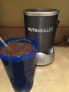 Kale-based, slushy looking ice cream smoothie. 