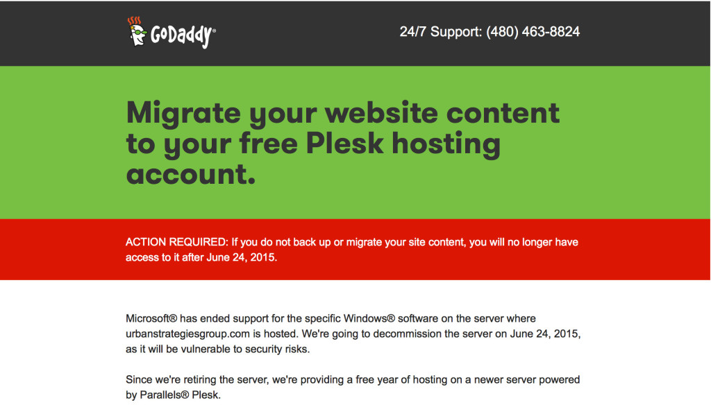 GoDaddy FrightNight Newsletter to its customers