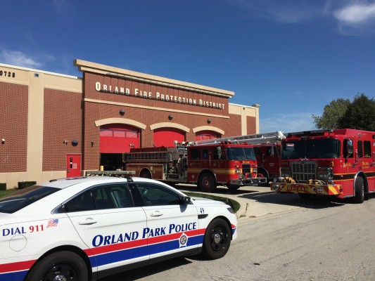 Emergency response vehicles on display at the Orland Fire Protection DIstrict's annual Open House Sept. 26, 2015