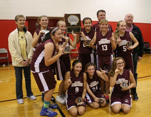 Pictured are the players:  Faith Coverick (# 1), Ariana Hazemi (# 6), Julianna Johnson (#7), Alexis Krabbe (# 21), 
Natalie McGrath (# 22), Katianne Soltys (# 13), Teresa Topolski (# 8), Madeleine Viz (# 24) and Nora Whitten (# 5).
Also pictured are Principal Mary Iannucilli, Head Coach Brett Johnson and Athletic Director Robert Myjak.