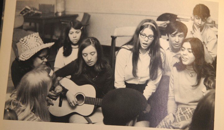 Ray Hanania with students in the Reavis High school music club in 1968