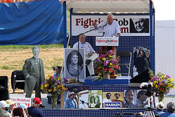 Bernie Sanders speaks at BobFest in 2009 (Wikipedia)