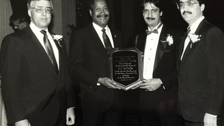 Chicago Mayor Eugene Sawyer at an American Arab event in 1989