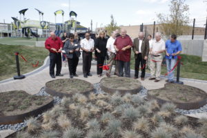 Town of Cicero officials pose at the entrance of the new state-of-the-art Waggin' Tails Animal Shelter at 18th and Laramie Avenue. Pictured are Assessor Emo Cundari Clerk Maria Punzo-Arias, Trustee Victor Garcia, Collector Fran Reitz, Supervisor Joe VIrruso, Town President Larry Dominick, Trustee Larry Banks, Trustee Dennis Raleigh and Town Planning Director Craig Pesek.