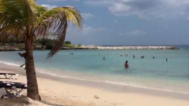 This beach at the Grand Palladium/Lady Hamilton resort in Jamiaca looks great in the photo. But in reality, the beach is small and is strewn with coral and rock. The beach area in front of the Lady Hamilton (on the right) is covered in coral reef and not a great place to swim.