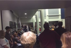 About 100 Residents of Orland Park filled the board meeting room Monday Oct. 17, 2016 to protest increasing Mayor Dan McLaughlin's salary 375 percent from $40,000 to $150,000