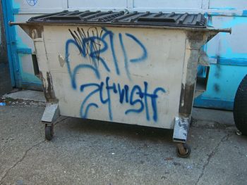 Street gang Graffiti 24th St Crip (Photo credit: Wikipedia)